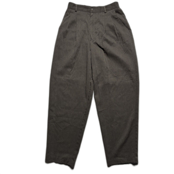 VINTAGE Stephanie Andrews Grey Women's 8P Tapered Trousers 90s - Picture 2 of 12